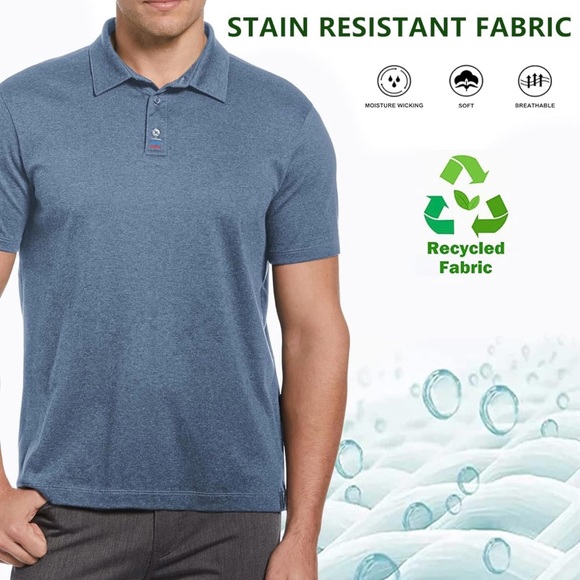 3 Pack V VALANCH Polo Shirts Sport Casual Short Sleeve Golf Moisture Wicking - Picture 2 of 8